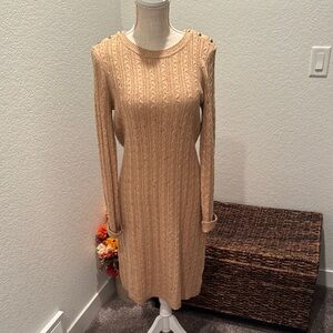 Tan Cable Knit Dress